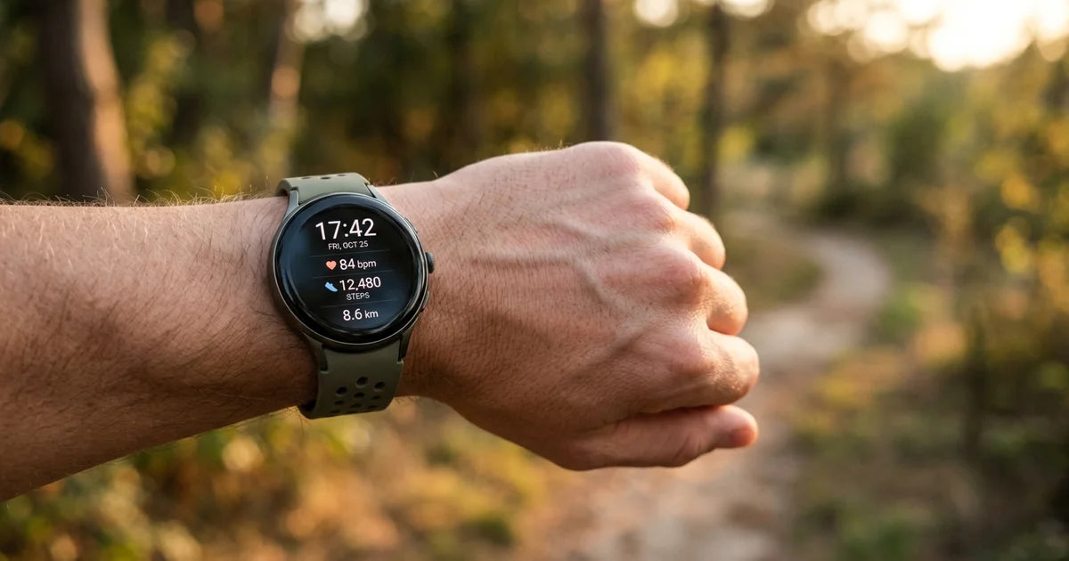 Sportarmband für Samsung Galaxy Watch 7 am Handgelenk im Freien