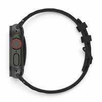 Bracelet Alvéole silicone noir, vue de profil - Apple Watch | Clipz-it