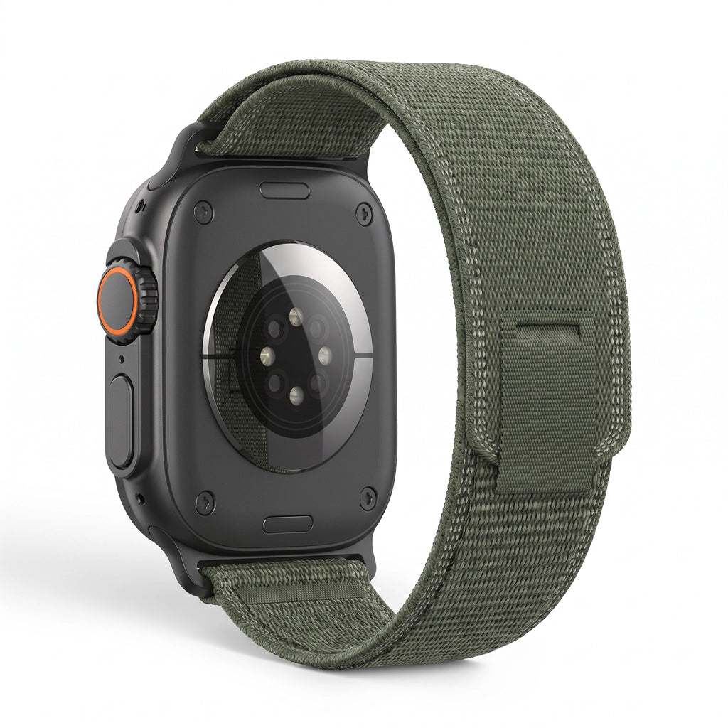 Bracelet Ampère nylon vert, vue 6 - Apple Watch | Clipz-it