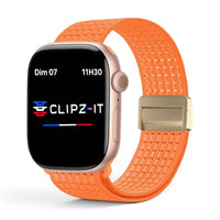 Bracelet Astra nylon orange, vue de face - Apple Watch | Clipz-it