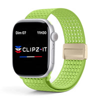 Bracelet Astra nylon vert, vue de face - Apple Watch | Clipz-it