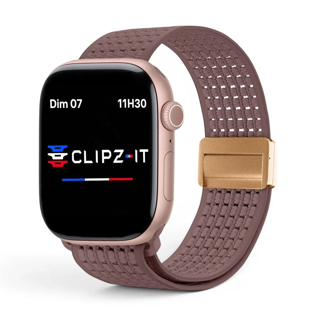 Bracelet Astra nylon violet, vue de face - Apple Watch | Clipz-it