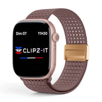 Bracelet Astra nylon violet, vue de face - Apple Watch | Clipz-it