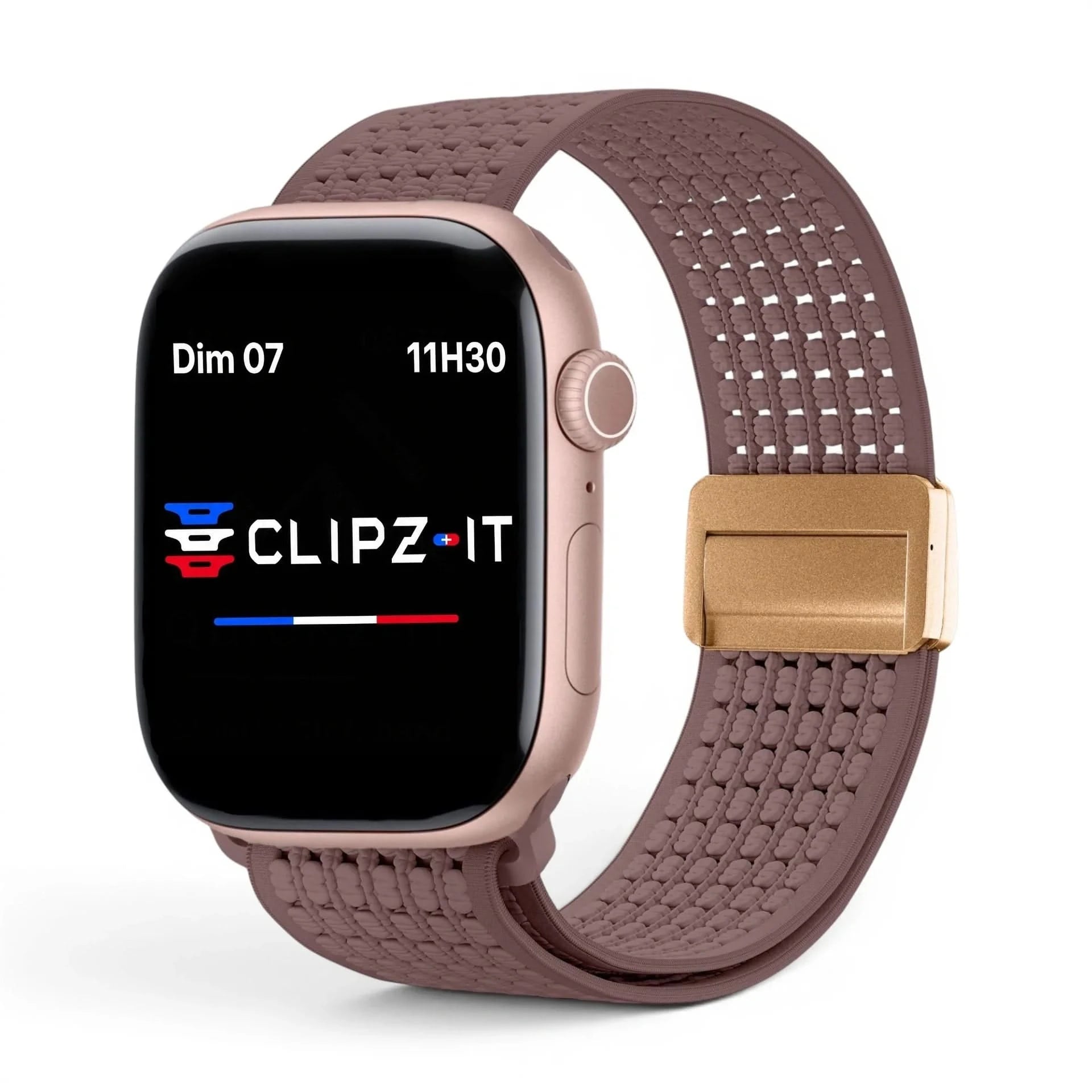 Bracelet Astra nylon violet, vue de face - Apple Watch | Clipz-it