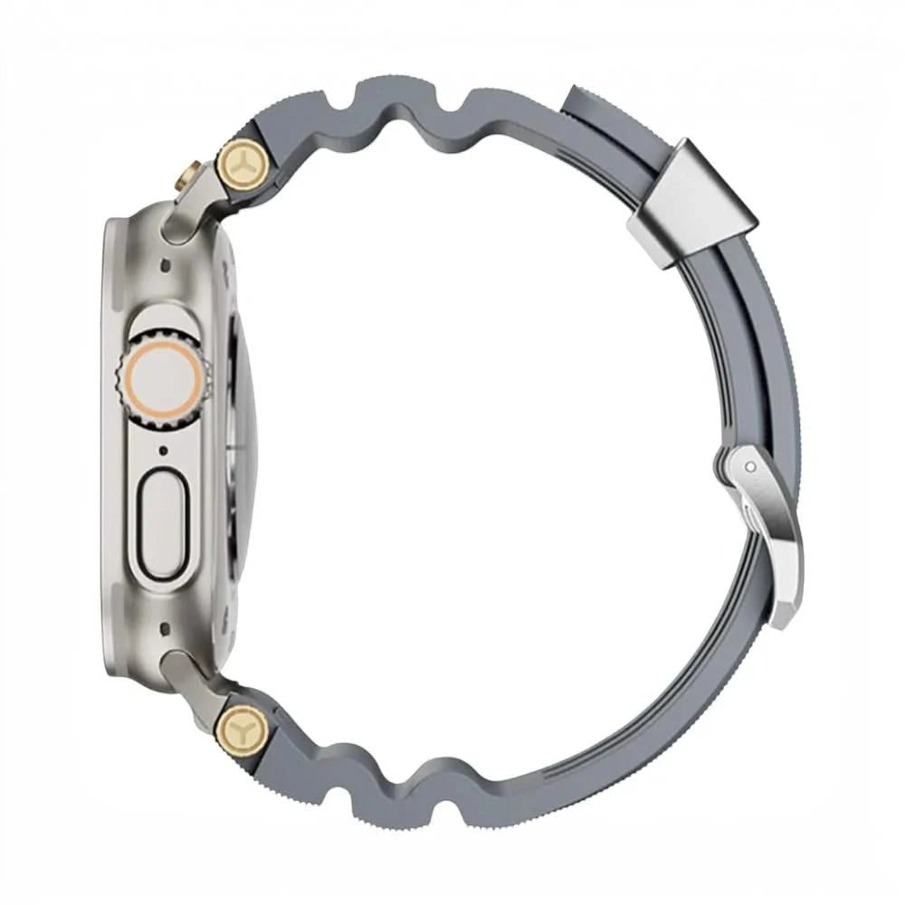 Bracelet Aureus silicone plaqué or orange, vue de profil - Apple Watch | Clipz-it