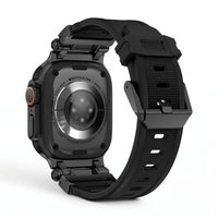 Bracelet Bouclier silicone & titane noir, vue de dos - Apple Watch | Clipz-it