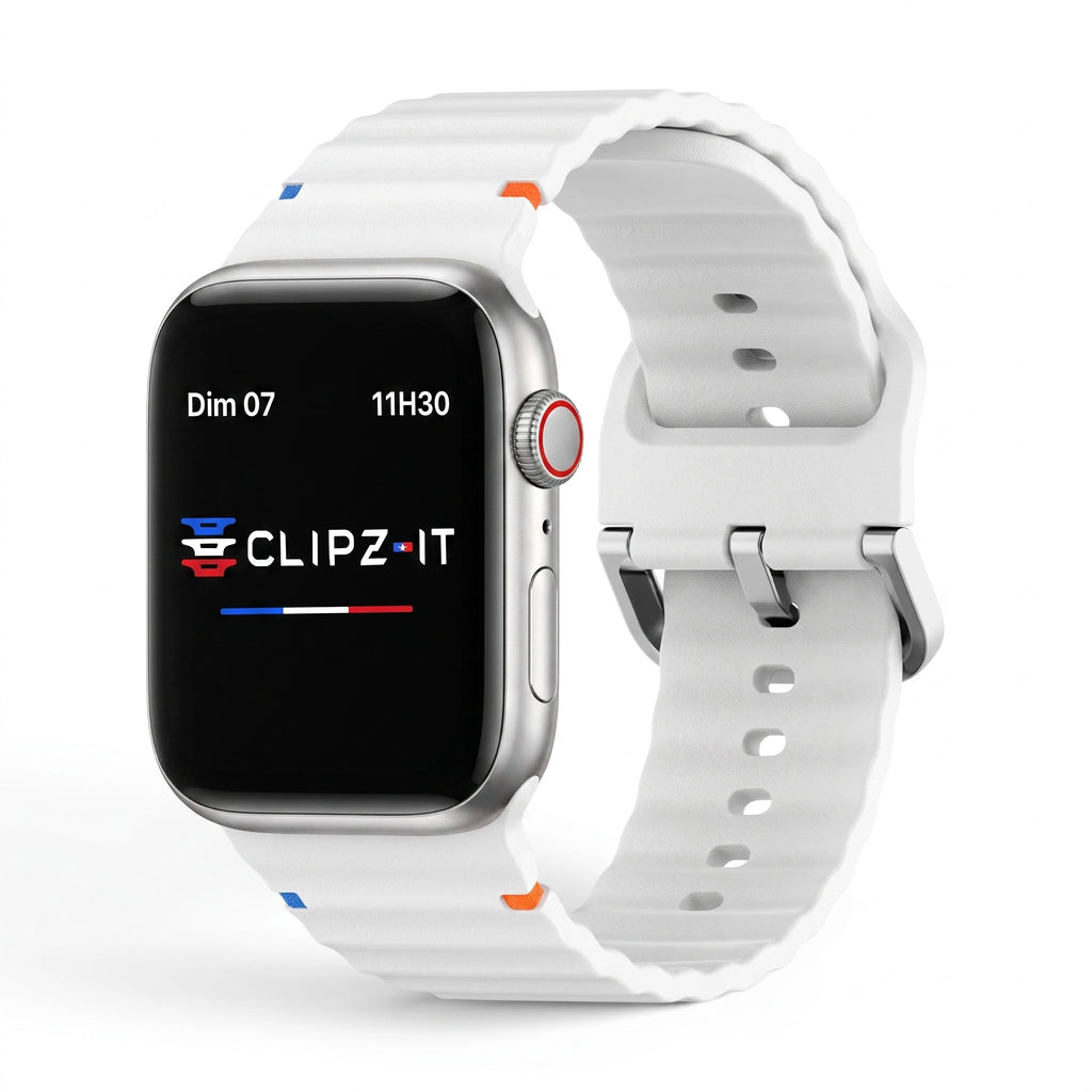 Řemínek Bubble silikonový bílý, pohled zepředu - Apple Watch | Clipz-it