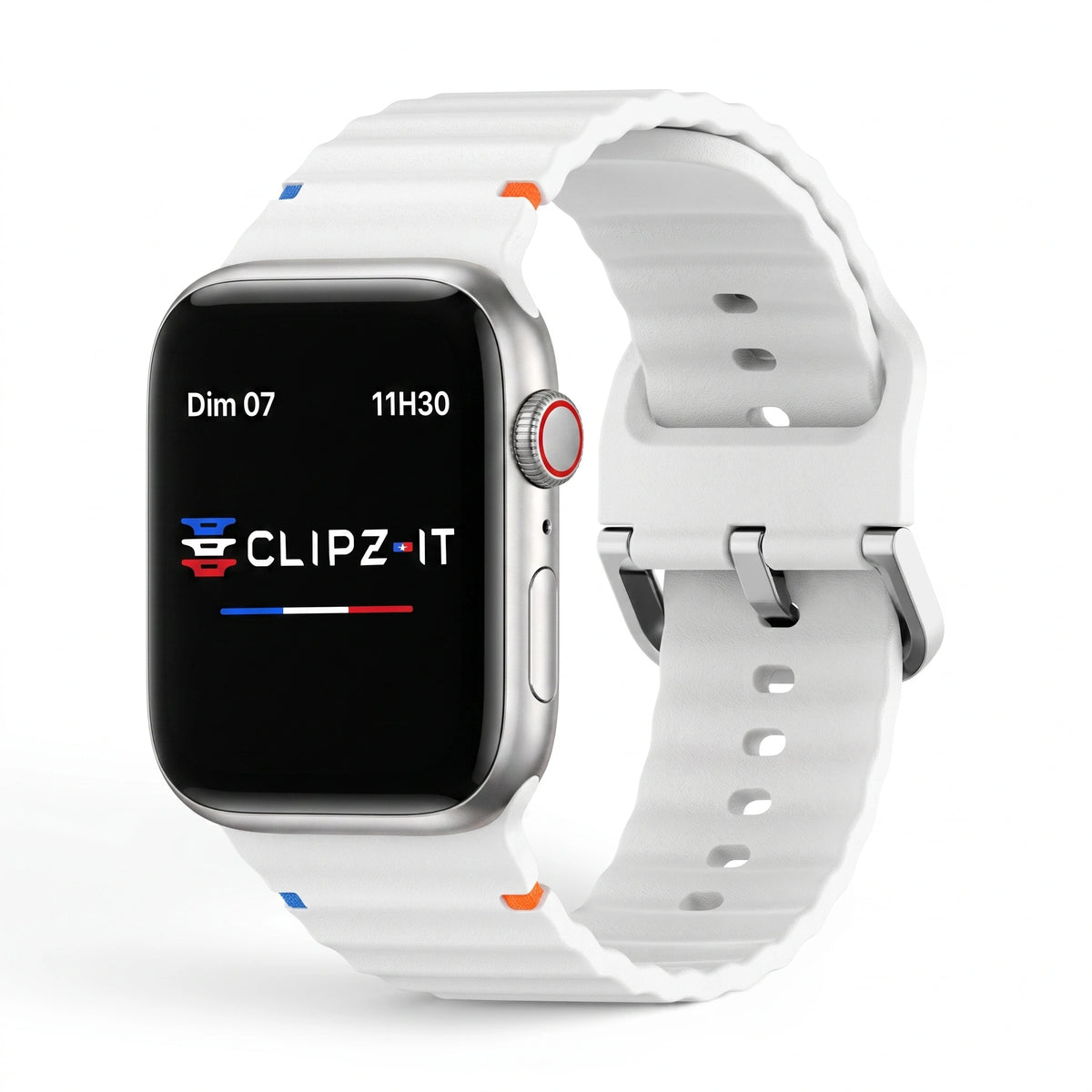 Řemínek Bubble silikonový bílý, pohled zepředu - Apple Watch | Clipz-it
