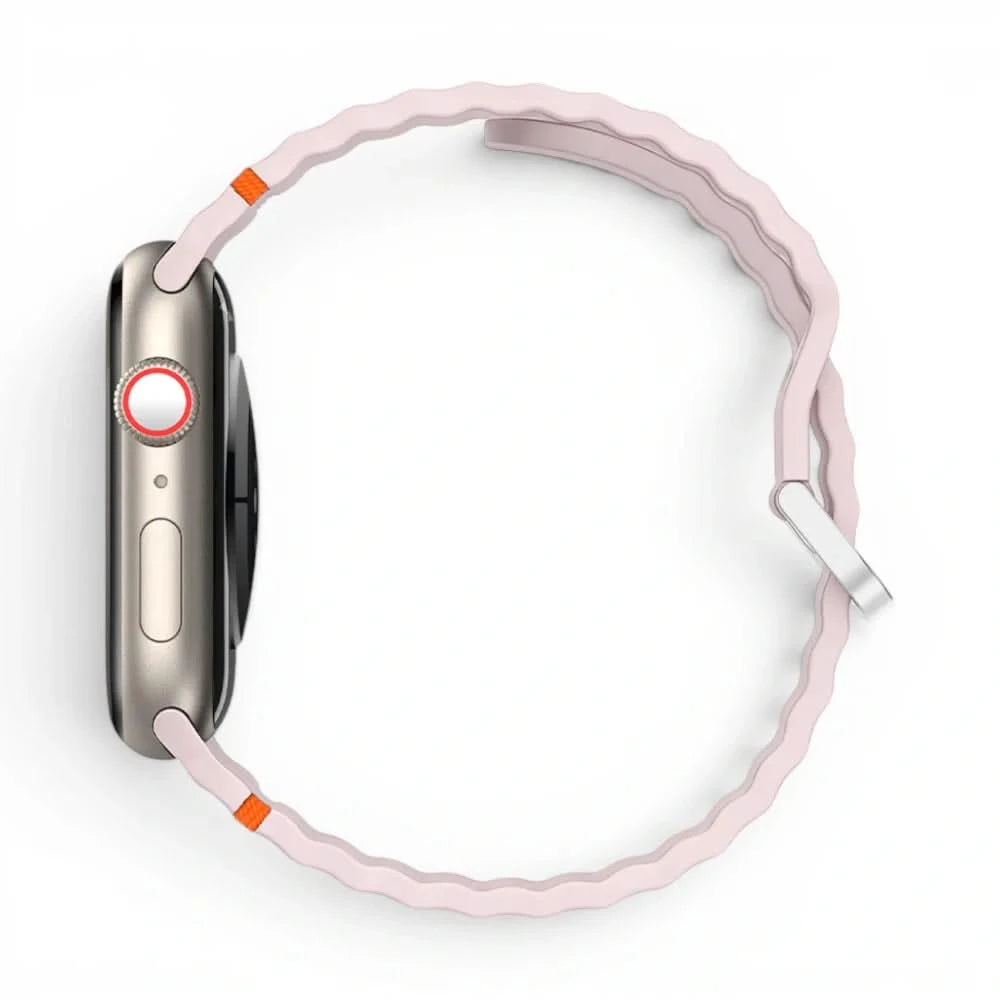 Bracelet Bubble silicone blanc, vue de profil - Apple Watch | Clipz-it