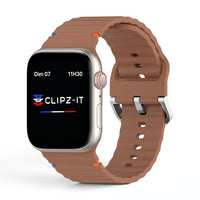 Řemínek Bubble silikonový hnědý, pohled zepředu - Apple Watch | Clipz-it
