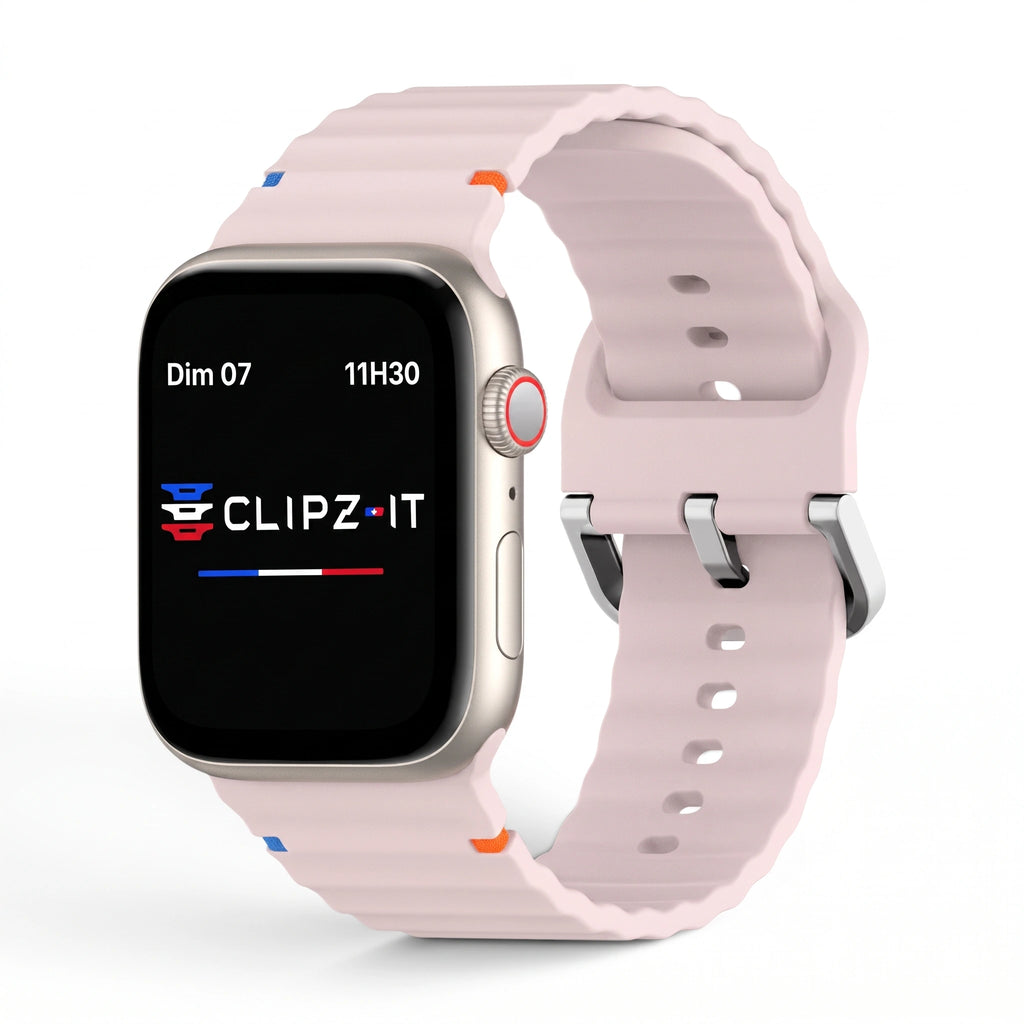 Řemínek Bubble silikonový růžový, pohled zepředu - Apple Watch | Clipz-it
