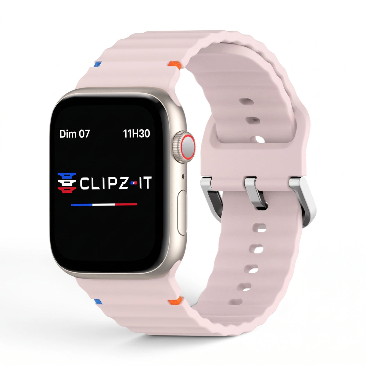 Řemínek Bubble silikonový růžový, pohled zepředu - Apple Watch | Clipz-it