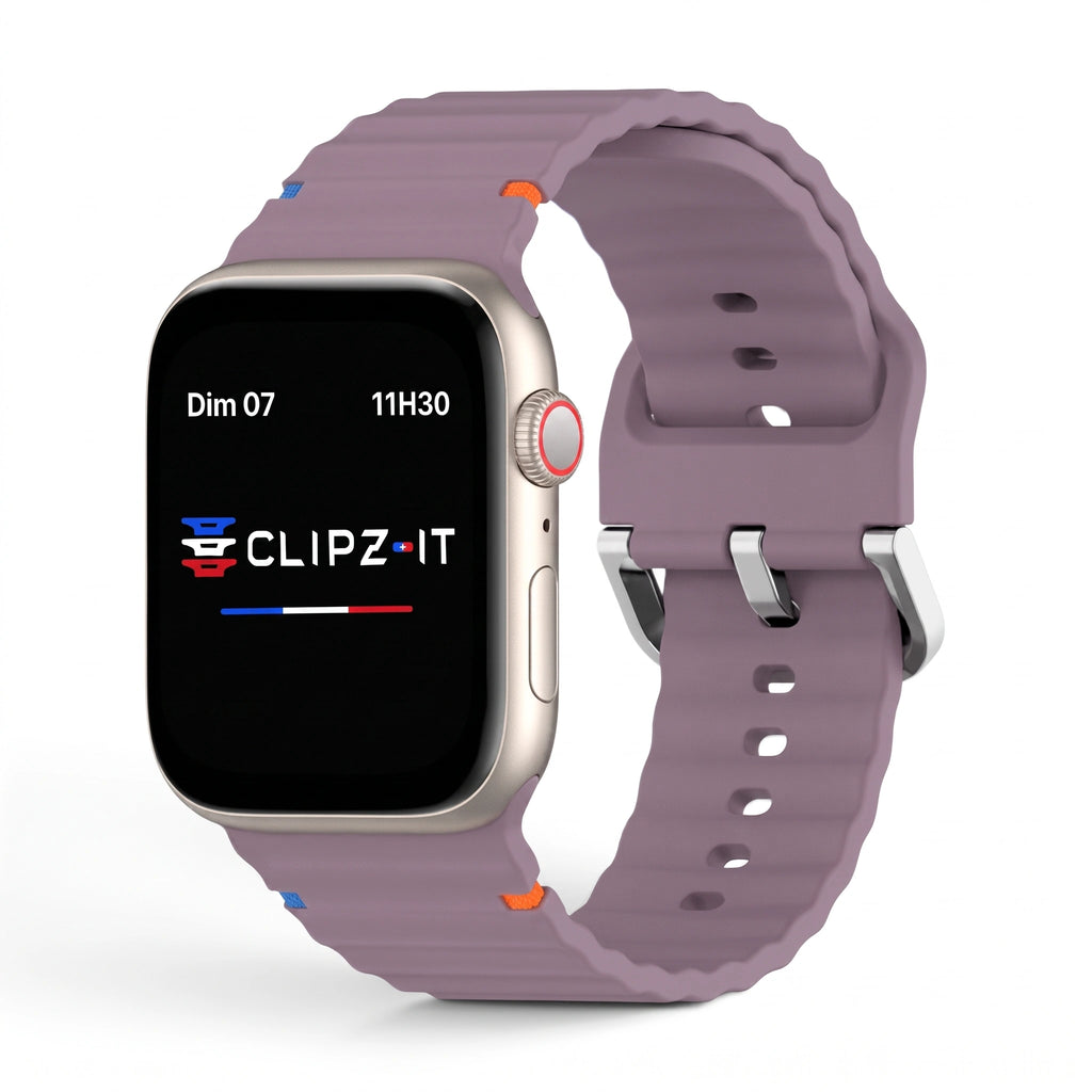 Řemínek Bubble silikonový fialový, pohled zepředu - Apple Watch | Clipz-it