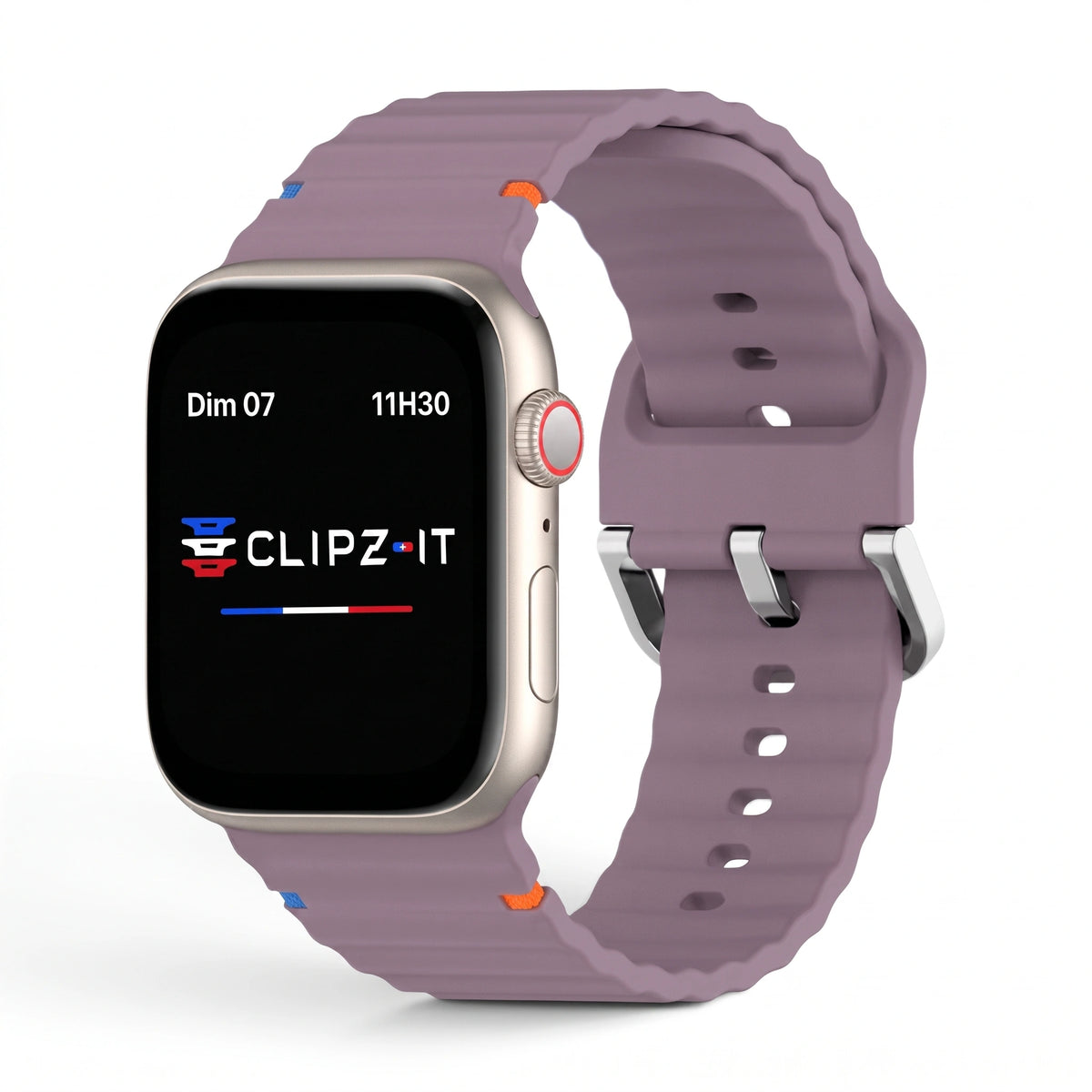 Řemínek Bubble silikonový fialový, pohled zepředu - Apple Watch | Clipz-it