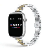 Bracelet Céleste acier inoxydable or rose, vue 2 - Apple Watch | Clipz-it