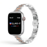 Bracelet Céleste acier inoxydable or rose, vue 3 - Apple Watch | Clipz-it