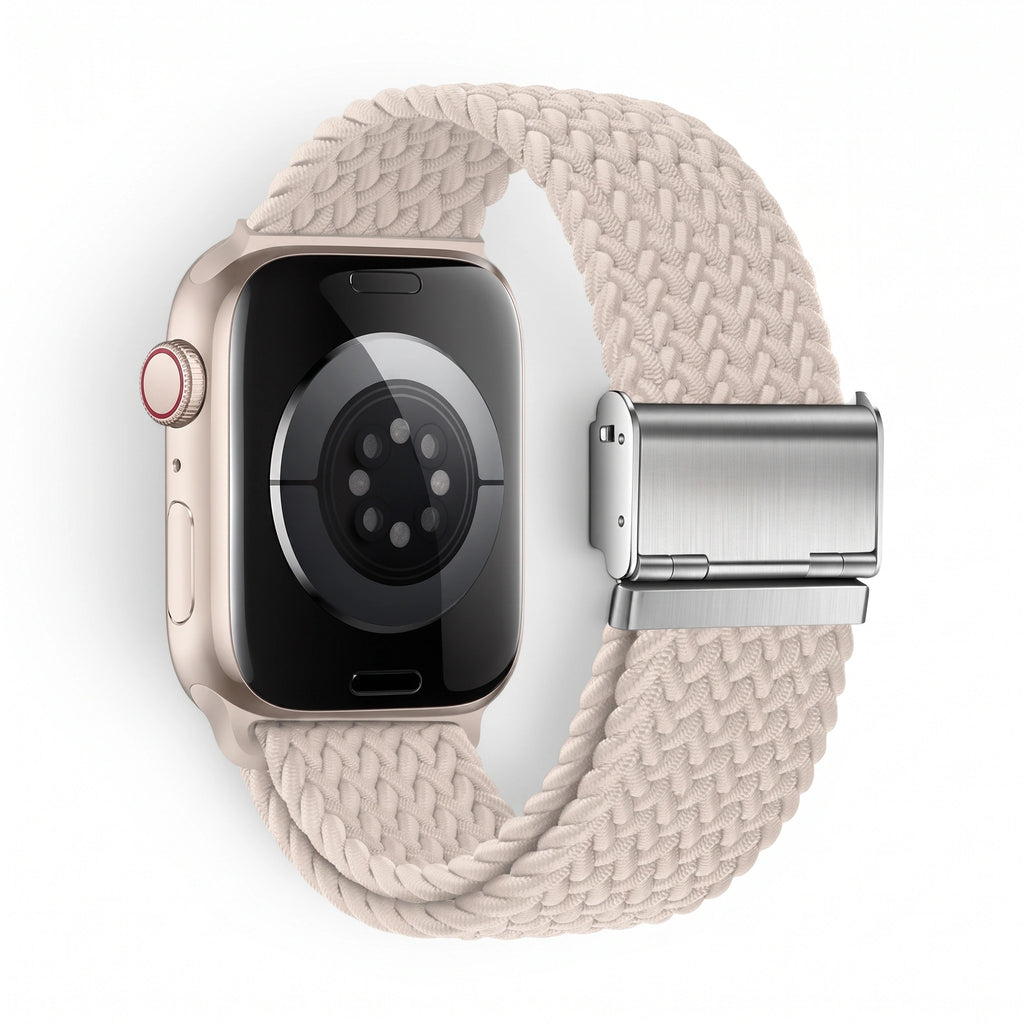 Bracelet Cirrus nylon tressé noir, vue de dos - Apple Watch | Clipz-it