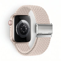 Bracelet Cirrus nylon tressé noir, vue de dos - Apple Watch | Clipz-it