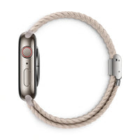 Bracelet Cirrus nylon tressé noir, vue de profil - Apple Watch | Clipz-it