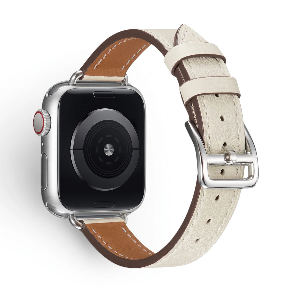 Bracelet Diana cuir blanc, vue 2 - Apple Watch | Clipz-it