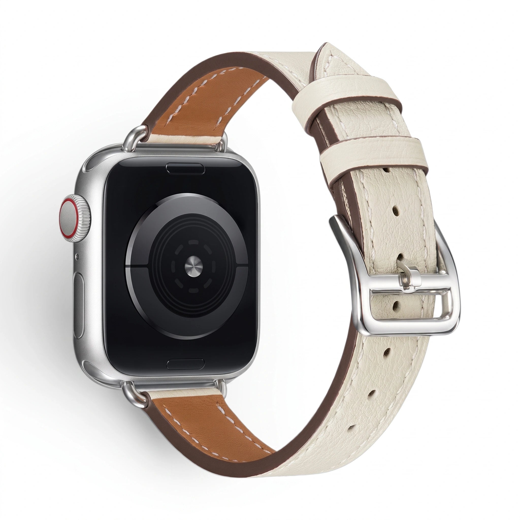 Bracelet Diana cuir blanc, vue 2 - Apple Watch | Clipz-it
