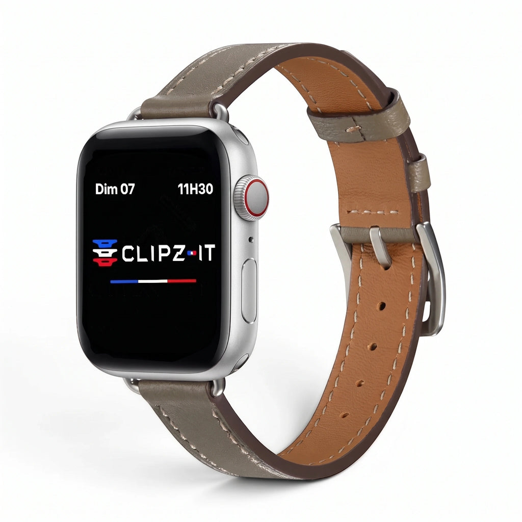 Bracelet Diana cuir café - Apple Watch | Clipz-it