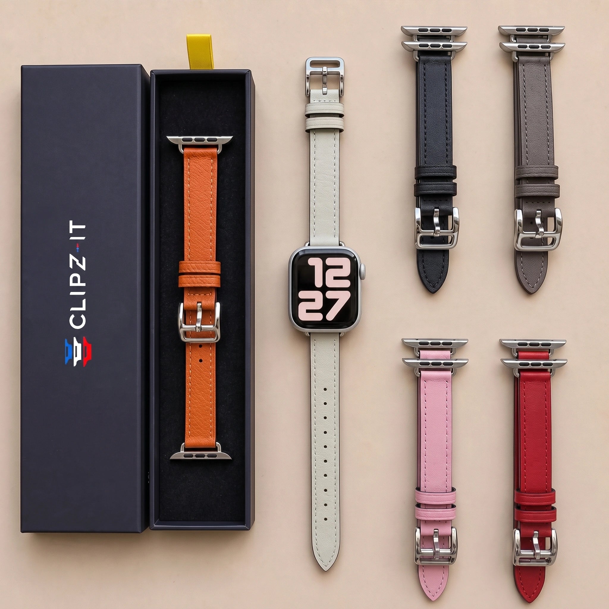 Bracelet Diana cuir marron, vue 4 - Apple Watch | Clipz-it