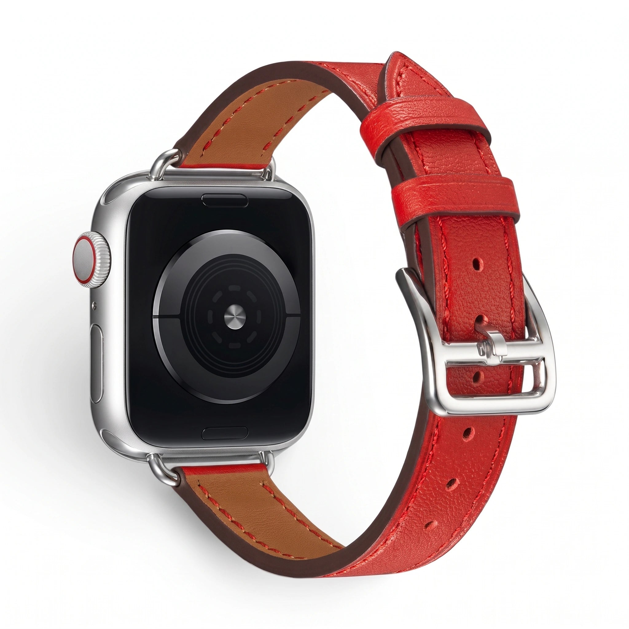 Bracelet Diana cuir rouge, vue 2 - Apple Watch | Clipz-it