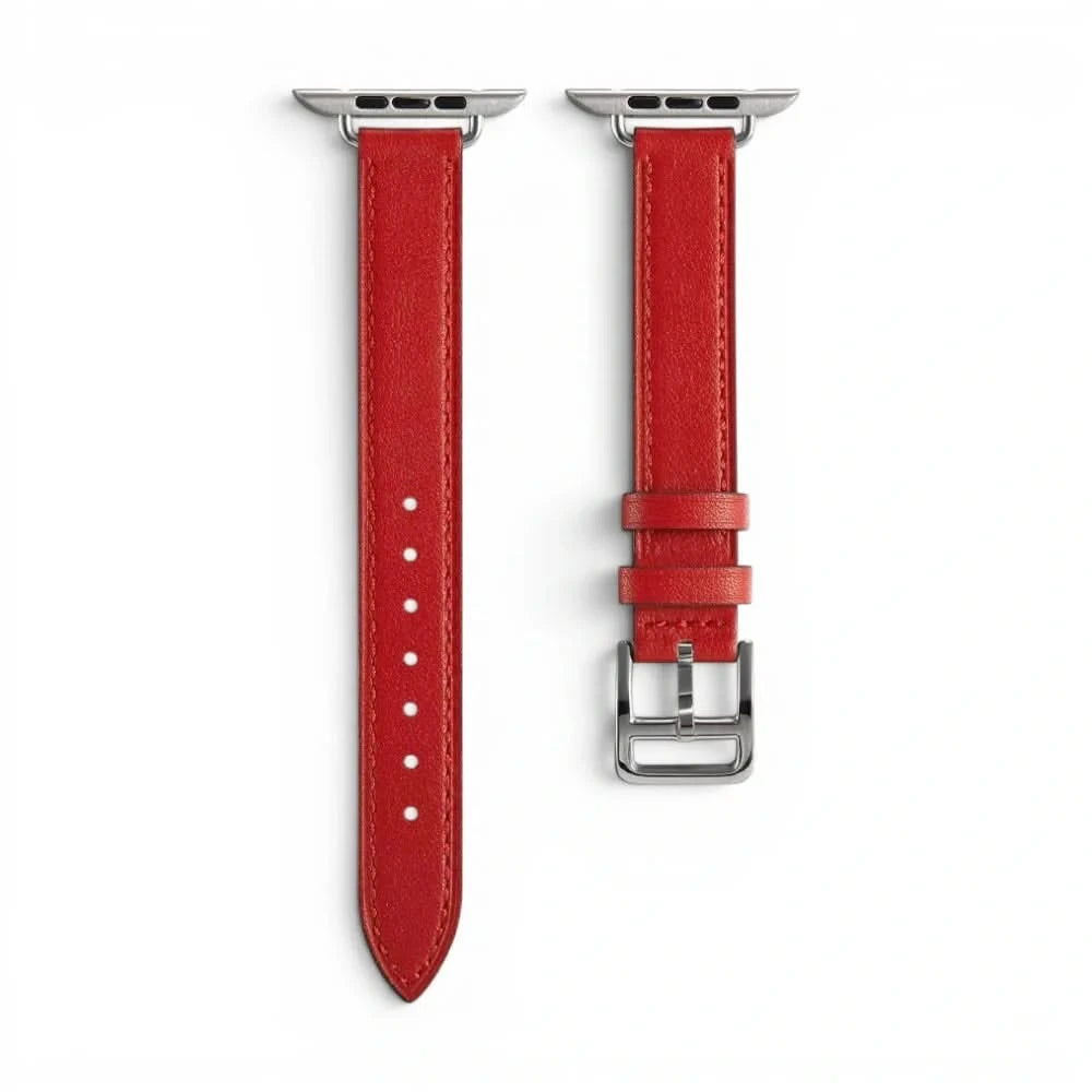 Bracelet Diana cuir rouge, vue 3 - Apple Watch | Clipz-it