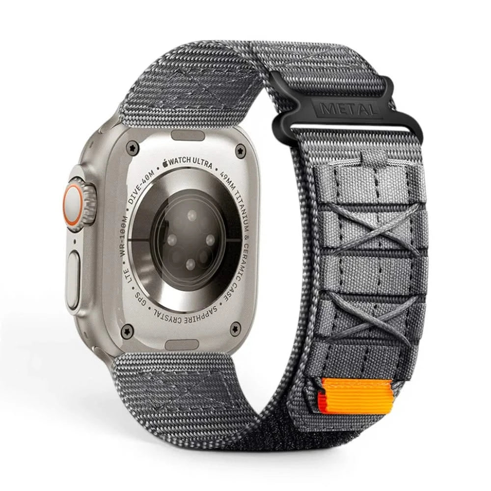 Bracelet Expedition nylon aventure gris, vue de dos 2 - Apple Watch | Clipz-it