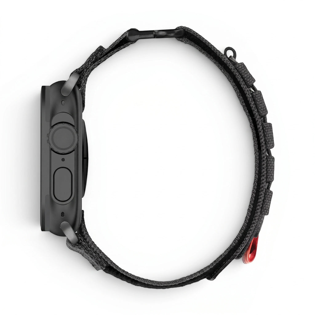 Bracelet Expedition nylon aventure vert, vue de profil - Apple Watch | Clipz-it