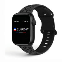 Correa Fauve de silicona con estampado negro, vista frontal - Apple Watch | Clipz-it