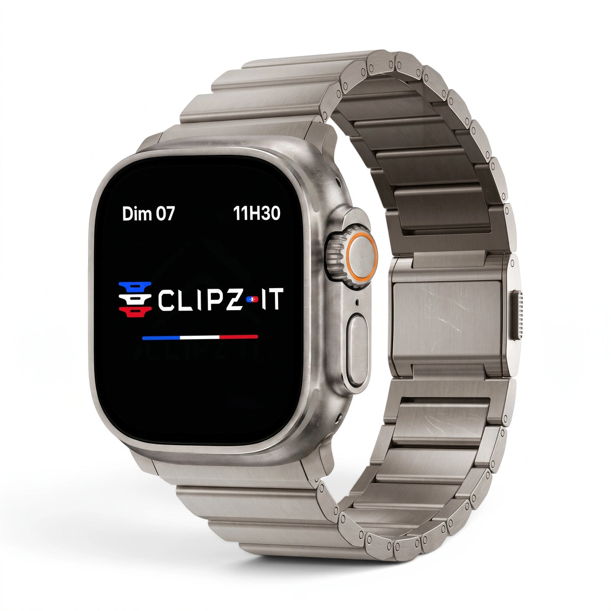 Bracelet Kevlar titane militaire titane, vue de face - Apple Watch | Clipz-it