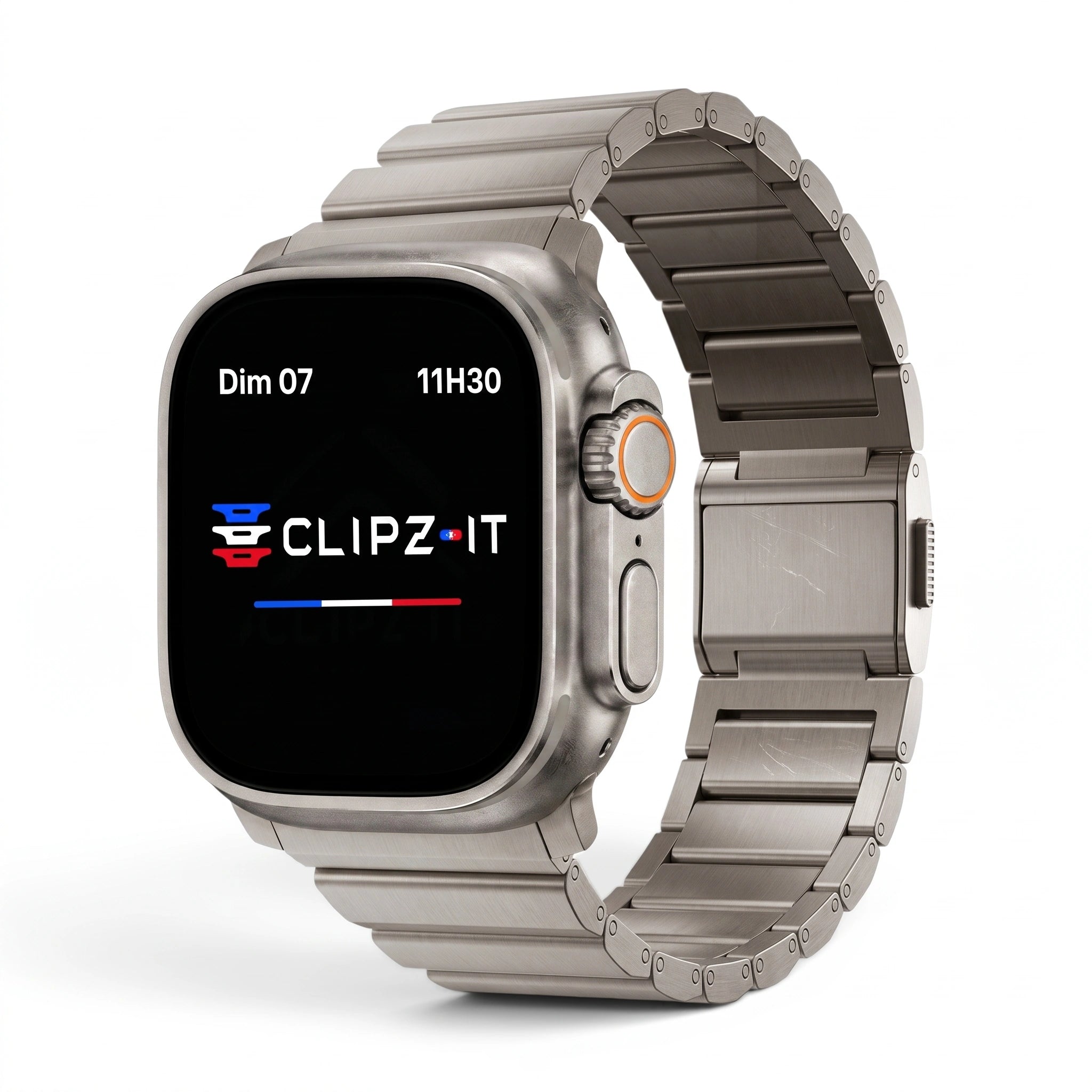 Bracelet Kevlar titane militaire titane, vue de face - Apple Watch | Clipz-it