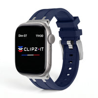 Bracelet Kratos silicone renforcé bleu, vue de face 2 - Apple Watch | Clipz-it