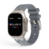 Bracelet Kratos silicone renforcé gris, vue de face 2 - Apple Watch | Clipz-it