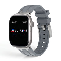 Bracelet Kratos silicone renforcé gris, vue de face 3 - Apple Watch | Clipz-it