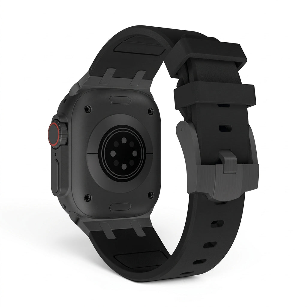 Bracelet Kratos silicone renforcé orange, vue de dos - Apple Watch | Clipz-it