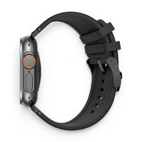 Bracelet Kratos silicone renforcé orange, vue de profil - Apple Watch | Clipz-it