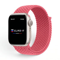 Bracelet Loop nylon tressé barbie, vue de face - Apple Watch | Clipz-it