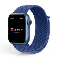 Bracelet Loop nylon tressé bleu nuit, vue de face - Apple Watch | Clipz-it