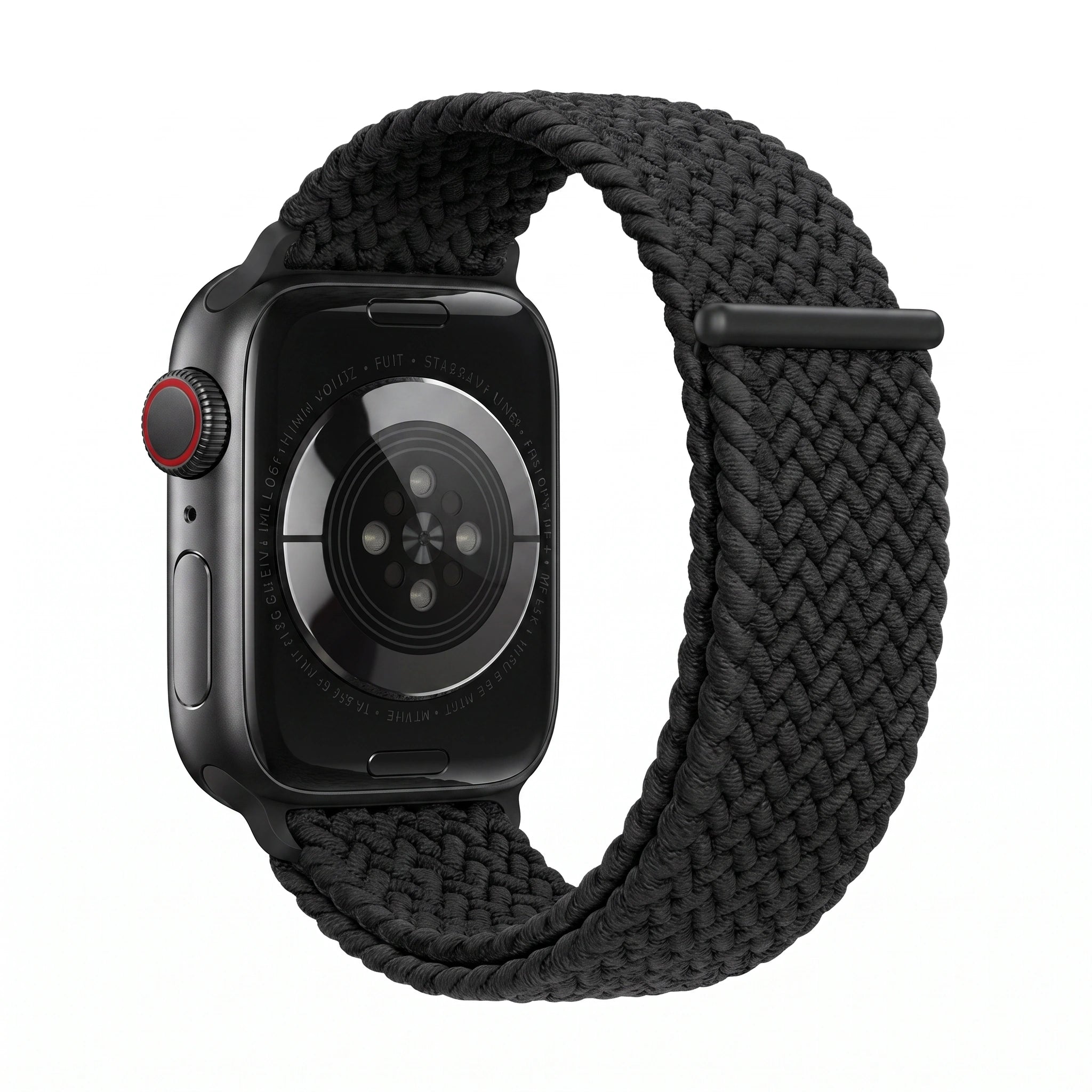 Bracelet Loop nylon tressé noir, vue de dos - Apple Watch | Clipz-it