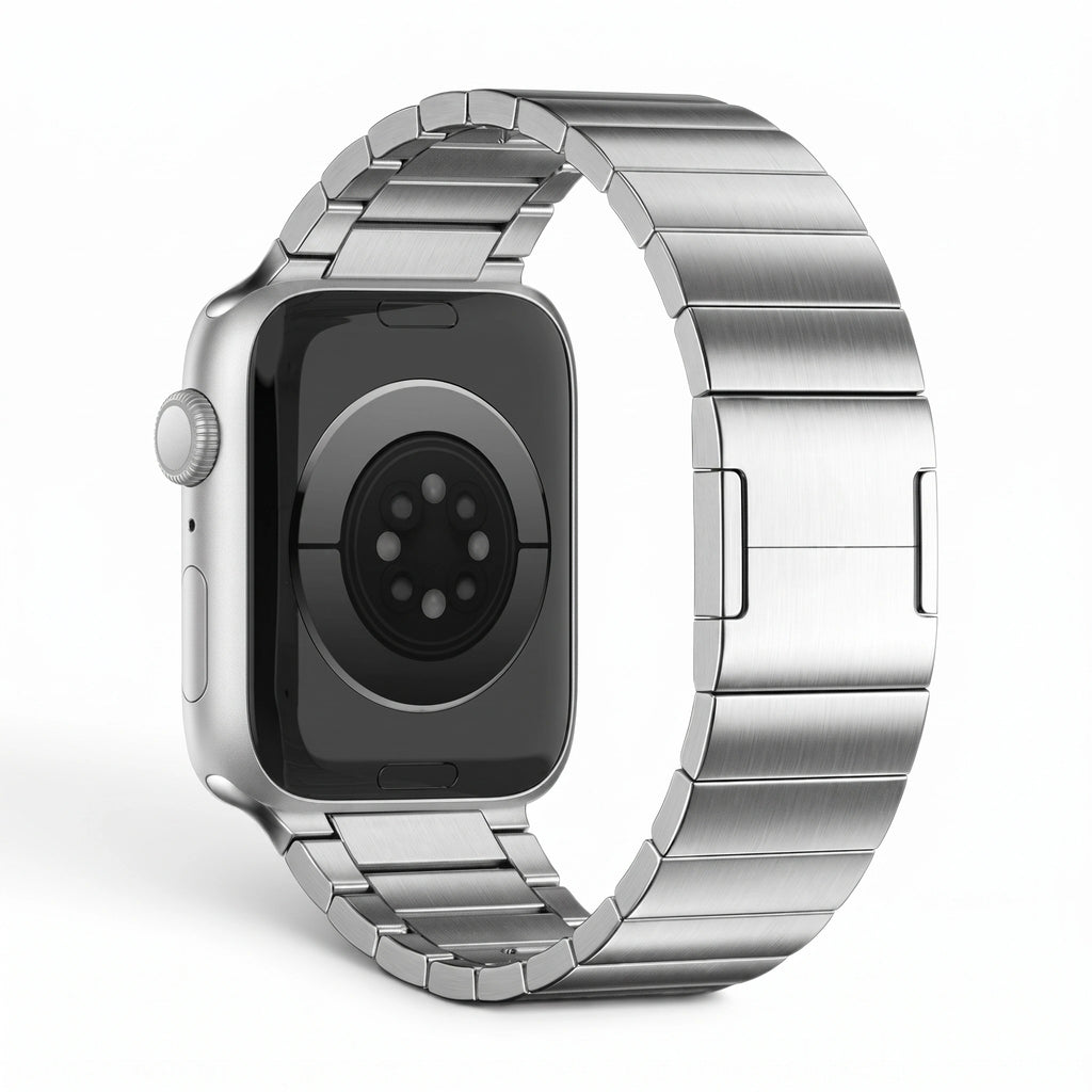 Bracelet Maillon acier inoxydable maillons titane, vue de dos 2 - Apple Watch | Clipz-it