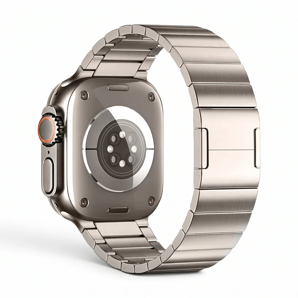 Bracelet Maillon acier inoxydable maillons titane, vue de dos 3 - Apple Watch | Clipz-it