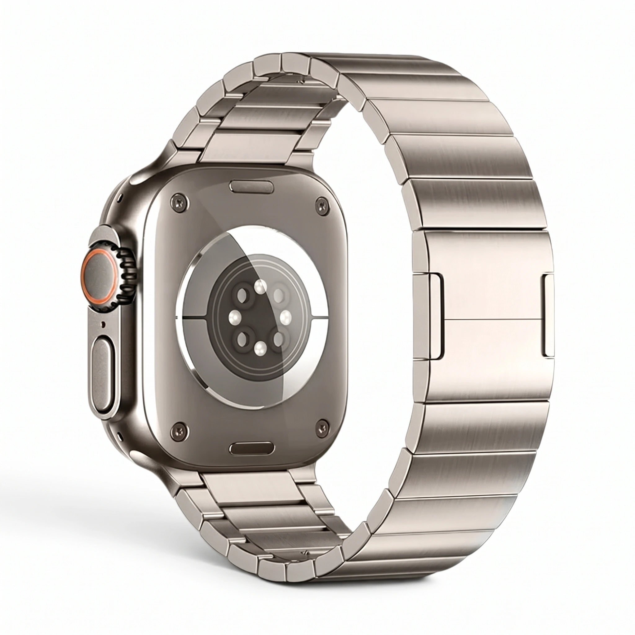Bracelet Maillon acier inoxydable maillons titane, vue de dos 3 - Apple Watch | Clipz-it