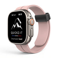 Bracelet Marina silicone aimanté marin rose, vue de face - Apple Watch | Clipz-it