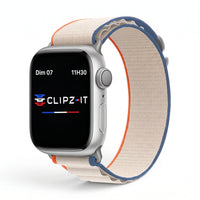 Bracelet Massif nylon sportif argent, vue de face 2 - Apple Watch | Clipz-it