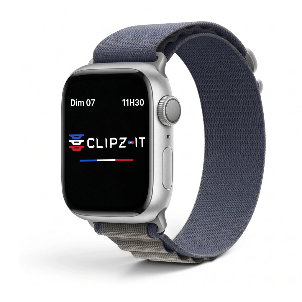 Cinturino Massif in nylon sportivo blu, vista 2 - Apple Watch | Clipz-it