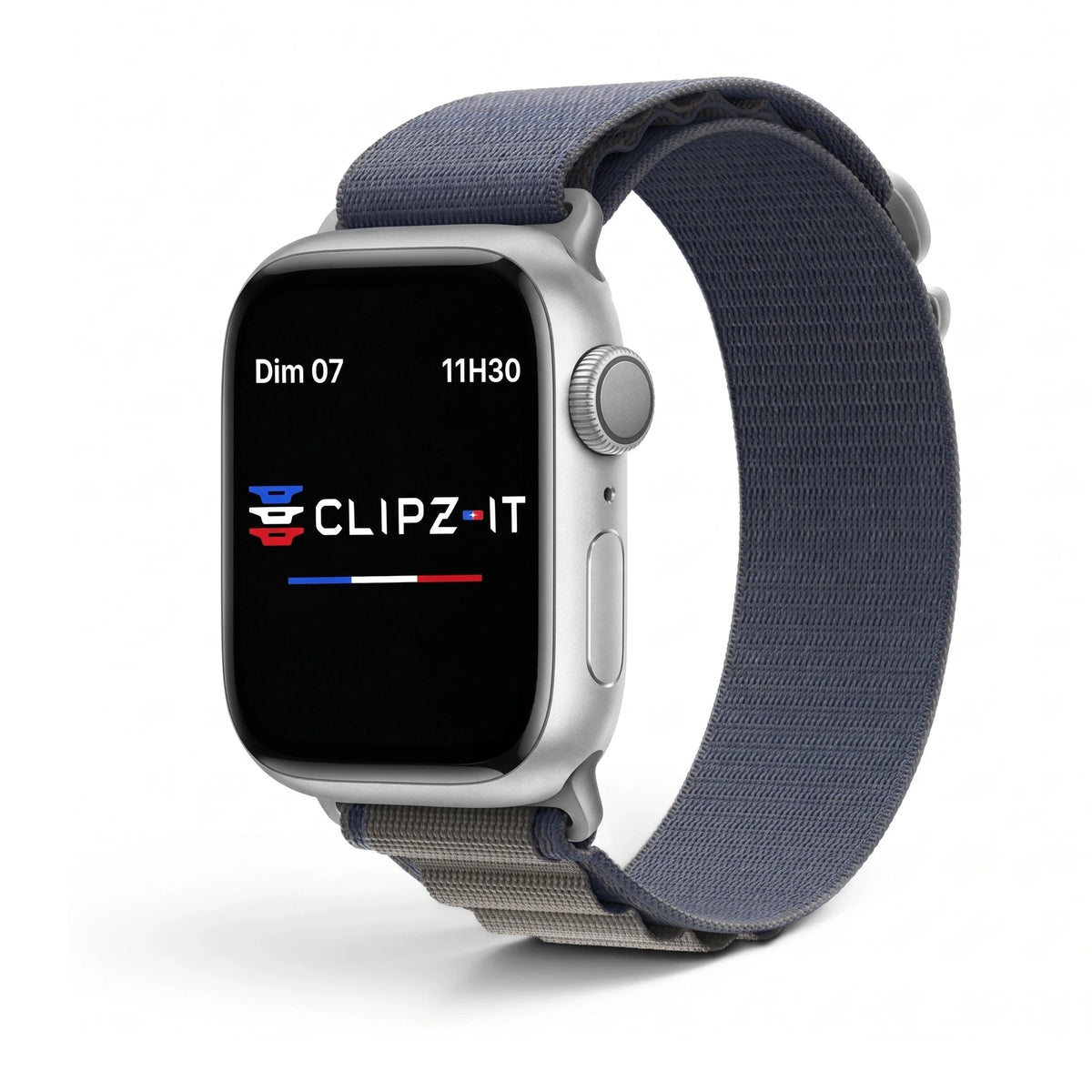 Cinturino Massif in nylon sportivo blu, vista 2 - Apple Watch | Clipz-it