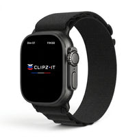 Bracelet Massif nylon sportif graphite, vue de face - Apple Watch | Clipz-it
